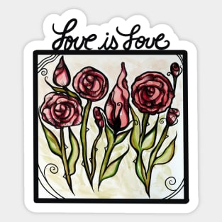 Love is Love Roses Sticker